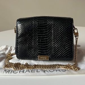Michael Kors - Jade black snakeskin crossbody and Clutch bag
